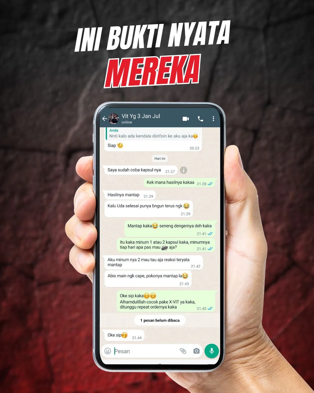 Testimoni pelanggan X-Vit