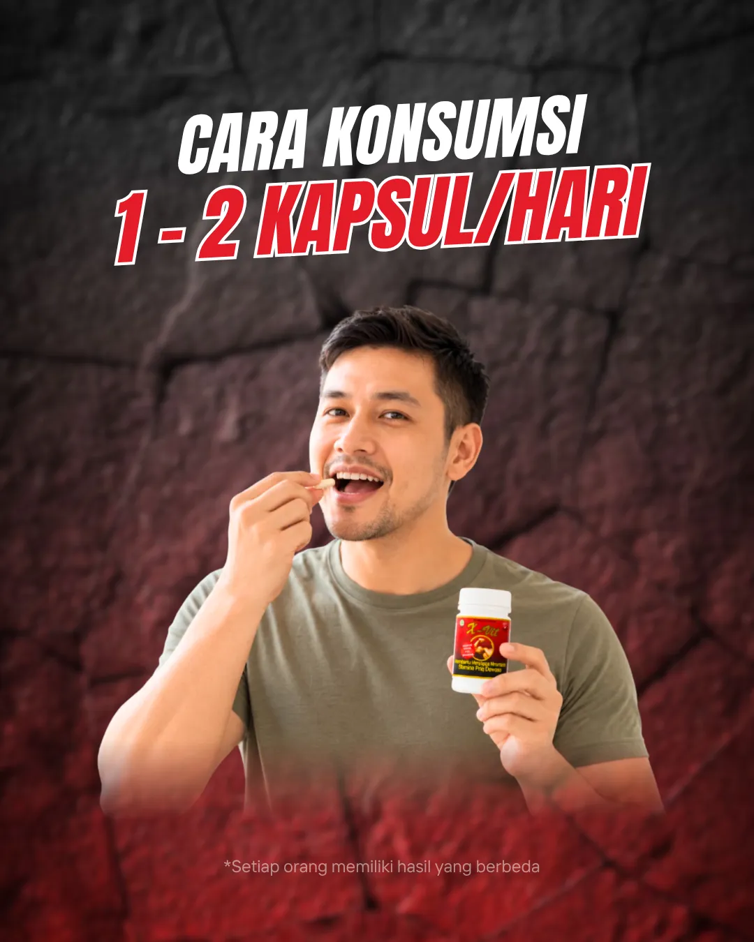 Cara konsumsi X-Vit, 1-2 kapsul per hari